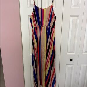 SHEIN Vibrant Multicolor Striped Maxi Dress